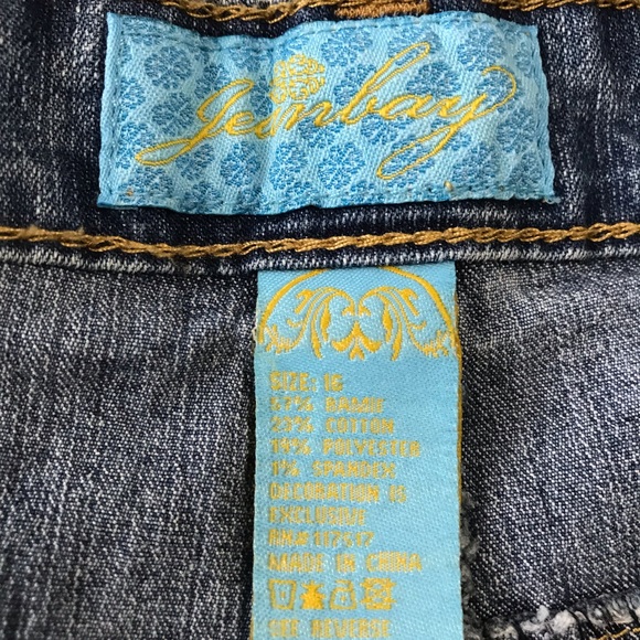 JeanBay Embellished Jean Shorts, Size 16, Colour Dark Denim. - Picture 7 of 10